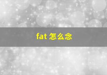 fat 怎么念